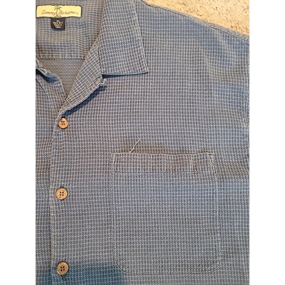 Tommy Bahama Silk Hawaiian Camp Shirt Men’s XL – Navy Blue Check – Island Vibes - Picture 5 of 5